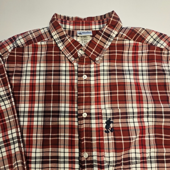 Disney Parks Authentic Mens Long Sleeves Dress Shirt Seamless Pocket w/ Buttons - Picture 4 of 9